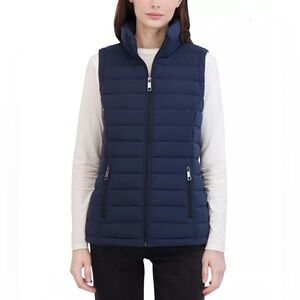NWT Nautica Dark Blue Quilted Puffer‎ Vest Water Resistant - Size XS